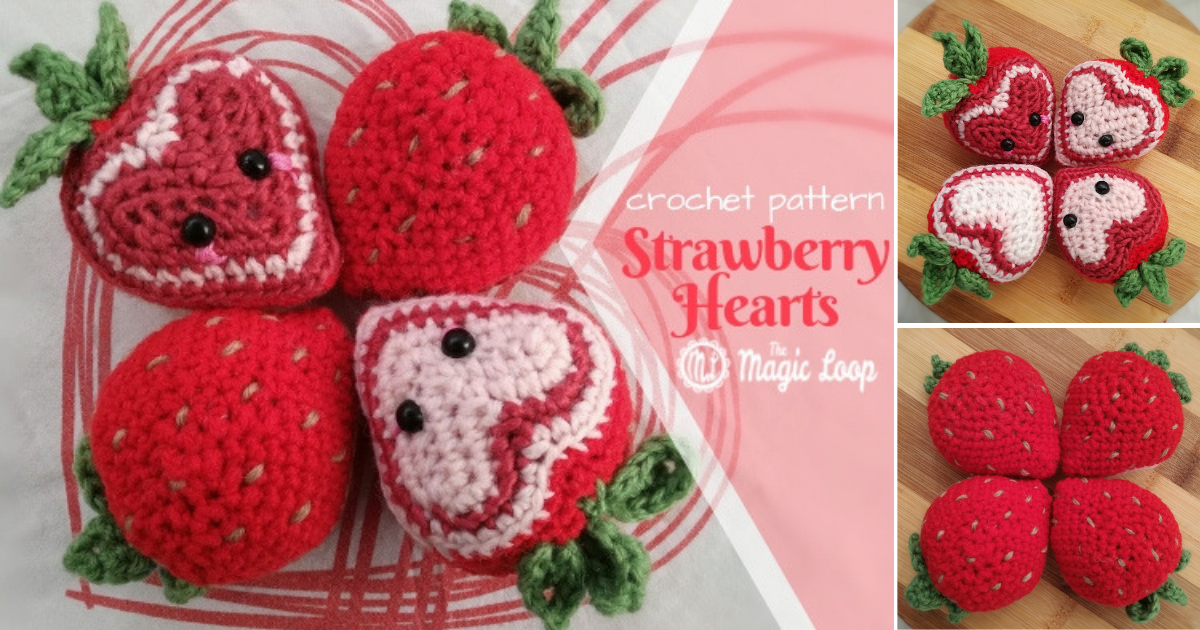 Strawberry miniature book crochet pattern